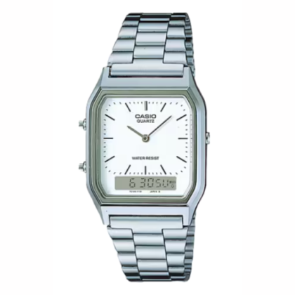 Casio Vintage AQ-230A-7D Silver Stainless Steel Men Watch / Women Watch